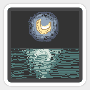 Moon at Night Sticker